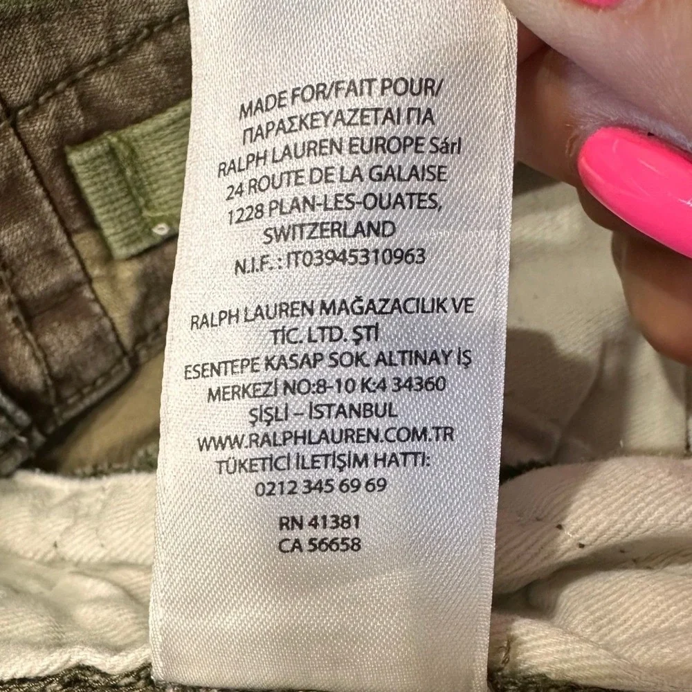 Polo Ralph Lauren Cargo Pants 30/30 Green Camo Excellent Surplus Div Classic Fit